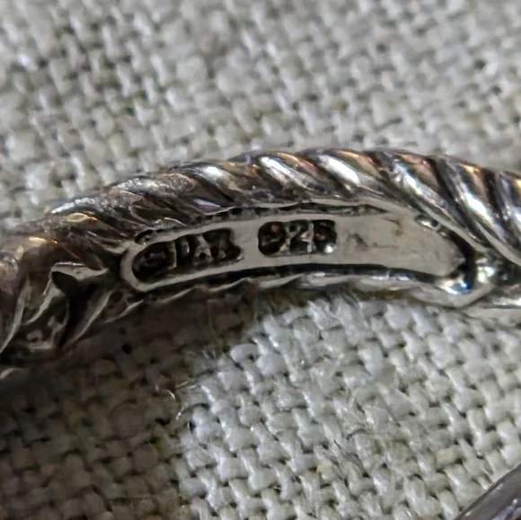 David Yurman Petite Cerise Ring in Blue Topaz & Diamonds, SS, Size 4.5 - Picture 11 of 14